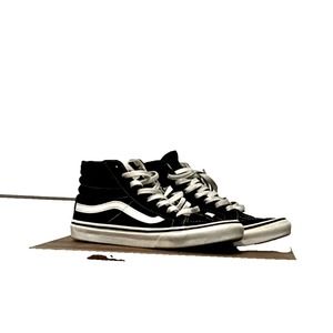 Vans Shoes Mens 6.5 Womens 8 Old Skool Sneakers Black Canvas High Top Round